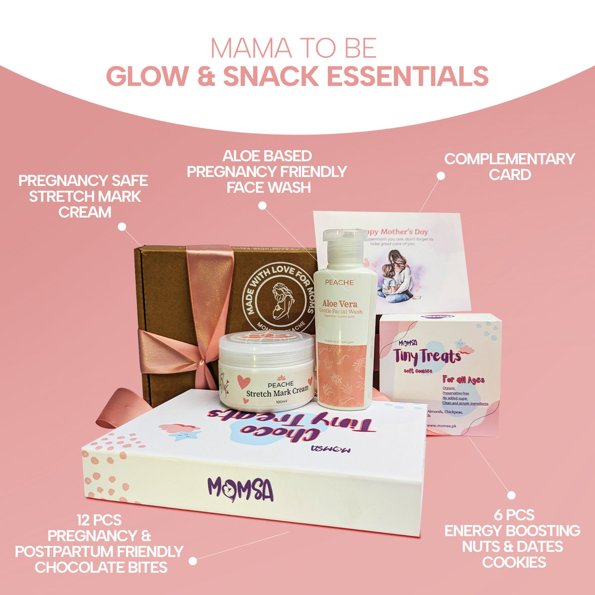 Mama-To-Be Glow & Snack Essentials (Momsa x PeacheCare)
